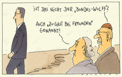 Cartoon: bundes-wulff (medium) by Andreas Prüstel tagged bundespräsident,wulff,vorwürfe,reisen,urlaub,bundespräsident,wulff,vorwürfe,reisen,urlaub