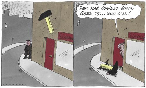 Cartoon: das ist der hammer (medium) by Andreas Prüstel tagged eisenwaren,hammer,ostdeutschland,arbeitslosigkeit