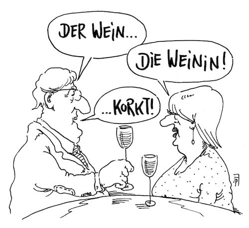 Cartoon: der wein (medium) by Andreas Prüstel tagged gender,wein,cartoon,karikatur,andreas,pruestel,gender,wein,cartoon,karikatur,andreas,pruestel