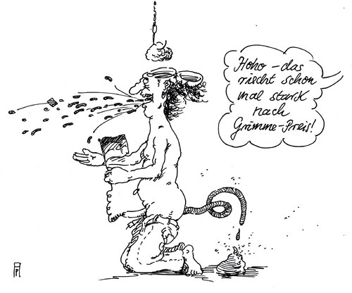 Cartoon: dschungelcampen (medium) by Andreas Prüstel tagged tv,grimmepreis,fernsehpreis,nominierungen,rtl,dchungelcamp,karikatur,cartoon,tv,grimmepreis,fernsehpreis,nominierungen,rtl,dchungelcamp,karikatur,cartoon