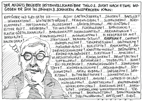 Cartoon: endlos-thilo (medium) by Andreas Prüstel tagged buchpublikationen,sarrazin,populist,populist,sarrazin,buch