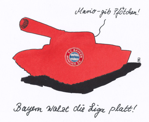 Cartoon: fc bayern (medium) by Andreas Prüstel tagged fc,bayern,münchen,vorherrschaft,bundesliga,einkaufspolitik,gegnerschwächung,arroganz,mario,götze,borrusia,dortmund,cartoon,karikatur,andreas,prüstel,fc,bayern,münchen,vorherrschaft,bundesliga,einkaufspolitik,gegnerschwächung,arroganz,mario,götze,borrusia,dortmund,cartoon,karikatur,andreas,prüstel