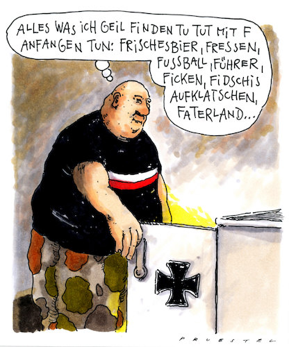 Cartoon: fffffff (medium) by Andreas Prüstel tagged neonazi,rechtsradikaler,cartoon,karikatur,andreas,pruestel,neonazi,rechtsradikaler,cartoon,karikatur,andreas,pruestel