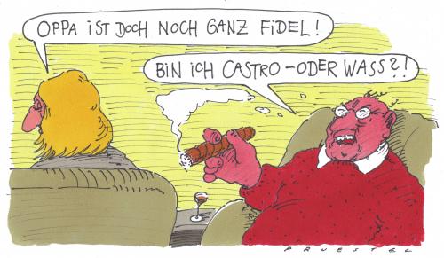 Cartoon: fideler opa (medium) by Andreas Prüstel tagged fidel,castro,opa,fidel castro,1968,anarchismus,arbeiterbewegung,arbeiterstaat,che guevara,diktatur,kalter krieg,klassenlose gesellschaft,kommunismus,linksradikal,linksradikalismus,marxismus,revolution,rote armee,rote flut,sozialfaschismus,sozialismus,cuba,kuba,senior,rentner,alter,ältere,altersversorgung,altersvorsorge,frührente,gebrechen,gebrechlich,greis,greisenalter,greisin,großeltern,großvater,lebensabend,lebensabschnitt,pension,pensionär,pflege,private altersversorgung,rente,rentenempfänger,rentenversicherung,rentnerin,riesterrente,ruhegehalt,ruhegeld,ruhestand,vorsorge,fidel,castro,che,guevara,kalter,krieg,klassenlose,gesellschaft,rote,armee,flut,private