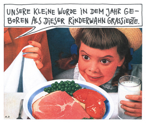 Cartoon: fleischgericht (medium) by Andreas Prüstel tagged ernährung,fleisch,rinderwahnsinn