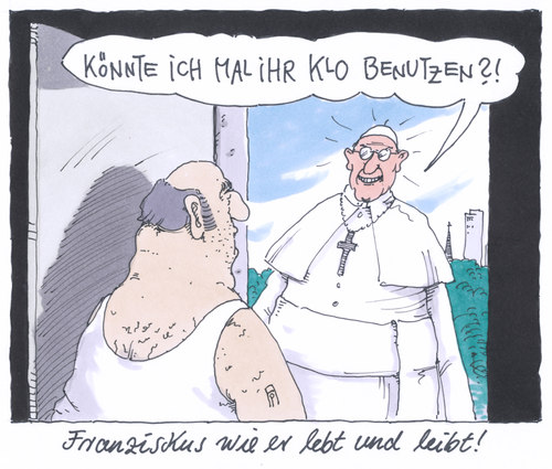 Cartoon: franziskus (medium) by Andreas Prüstel tagged papst,franziskus,normalität,cartoon,karikatur,andreas,pruestel,katholizismus,katholische,kirche,gläubige,klo,klobenutzung,papst,franziskus,normalität,cartoon,karikatur,andreas,pruestel,katholizismus,katholische,kirche,gläubige,klo,klobenutzung