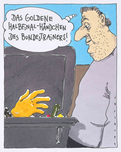 Cartoon: goldenes händchen (medium) by Andreas Prüstel tagged taktik,aufstellung,goldeneshändchen,bundestrainer,italien,deutschland,halbfinale,fußballeuropameisterschaft,italien,spanien,fussball,fußball,em 2012,euro,2012,em