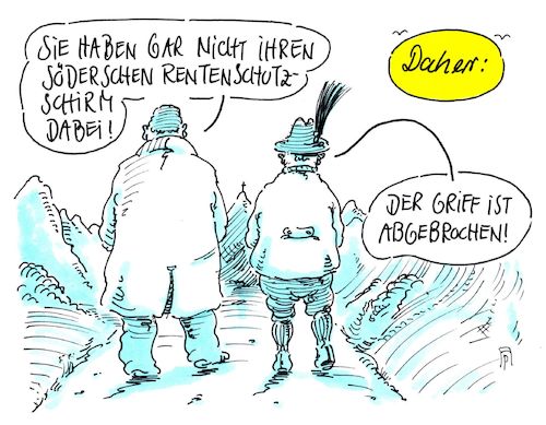 Cartoon: grundrentenversion (medium) by Andreas Prüstel tagged söder,csu,grundrente,rentenschutzschirm,cartoon,karikatur,andreas,pruestel,söder,csu,grundrente,rentenschutzschirm,cartoon,karikatur,andreas,pruestel