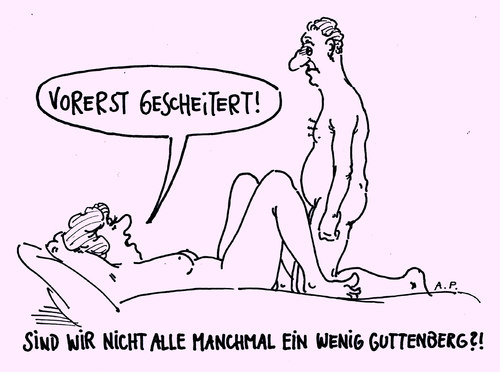 Cartoon: guttenberger (medium) by Andreas Prüstel tagged interviewbuch,scheitern,gtuttenberg,guttenberg,interview,buch,scheitern