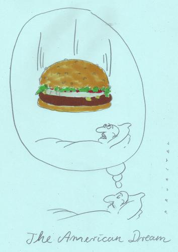 Cartoon: hamburger traum (medium) by Andreas Prüstel tagged fastfood,traum