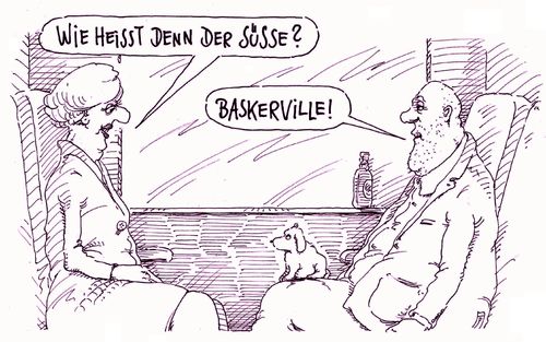 Cartoon: hündchen (medium) by Andreas Prüstel tagged hund,hündchen,von,baskerville,cartoon,karikatur,andreas,pruestel,hund,hündchen,von,baskerville,cartoon,karikatur,andreas,pruestel