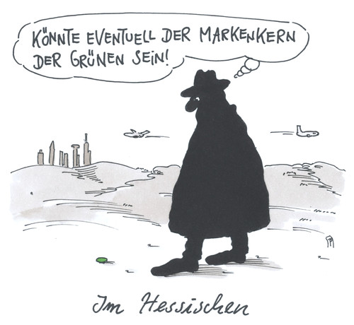 Cartoon: in hessen (medium) by Andreas Prüstel tagged hessen,koalition,schwatzgrün,frankfurt,fraport,umwelt,markenkern,cartoon,karikatur,andreas,pruestel,hessen,koalition,schwatzgrün,frankfurt,fraport,umwelt,markenkern,cartoon,karikatur,andreas,pruestel