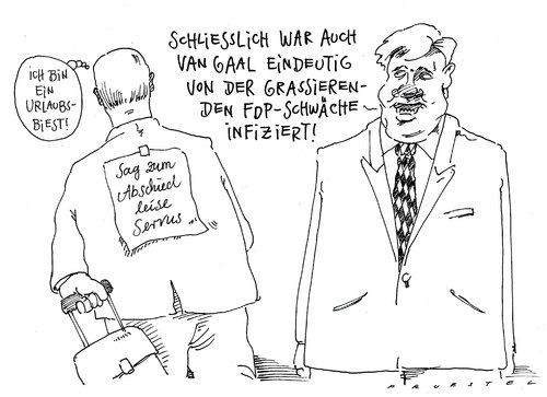 Cartoon: infiziert (medium) by Andreas Prüstel tagged fdp,koalition,csu,seehofer,vangaal,fcbayern,trainer,fußball,bundesliga,fdp,koalition,csu,seehofer,van gaal,fc bayern,trainer,fußball,bundesliga,van,gaal,fc,bayern