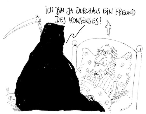 Cartoon: konsensfreund (medium) by Andreas Prüstel tagged tod,sterben,konsens,cartoon,karikatur,andreas,pruestel,tod,sterben,konsens,cartoon,karikatur,andreas,pruestel