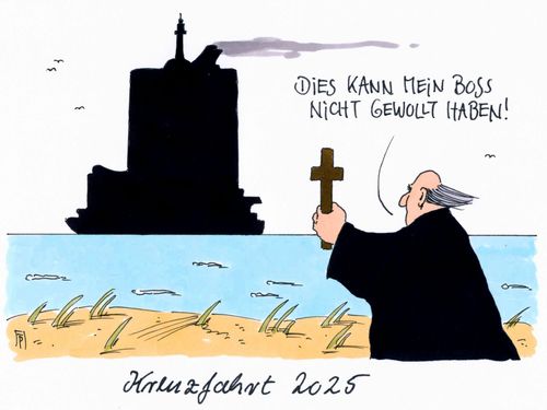 Cartoon: kreuzfahrt (medium) by Andreas Prüstel tagged kreuzfahrt,kreuzfahrtschiffe,menschliches,mass,gott,pastor,schöpfer,cartoon,karikatur,andreas,pruestel,kreuzfahrt,kreuzfahrtschiffe,menschliches,mass,gott,pastor,schöpfer,cartoon,karikatur,andreas,pruestel