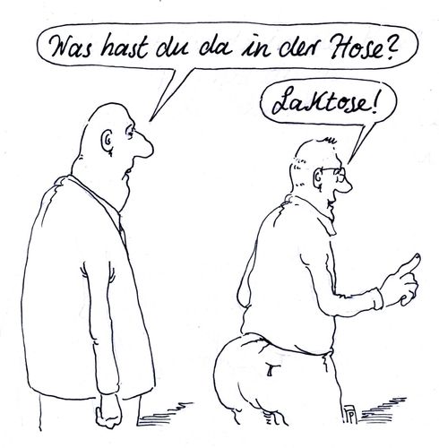 Cartoon: laktose (medium) by Andreas Prüstel tagged laktose,laktose