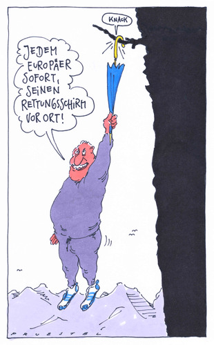 Cartoon: lieberguter rettungsschirm (medium) by Andreas Prüstel tagged eurokrise,euro,rettungsschirm,europäer,eurokrise,euro,rettungsschirm,europäer