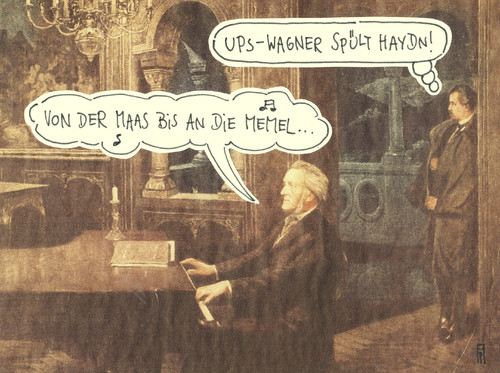 Cartoon: liederabend (medium) by Andreas Prüstel tagged richard,wagner,joseph,haydn,fallersleben,könig,ludwig,deutschlandlied,bayern,neuschwanstein,collage,cartoon,andreas,pruestel,richard,wagner,joseph,haydn,fallersleben,könig,ludwig,deutschlandlied,bayern,neuschwanstein,collage,cartoon,andreas,pruestel