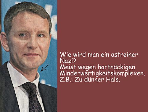 Cartoon: nazi (medium) by Andreas Prüstel tagged björn,höcke,afd,nazismis,nazi,minderwertigkeitskomplexe,kompensierung,cartoon,collage,andreas,pruestel,björn,höcke,afd,nazismis,nazi,minderwertigkeitskomplexe,kompensierung,cartoon,collage,andreas,pruestel