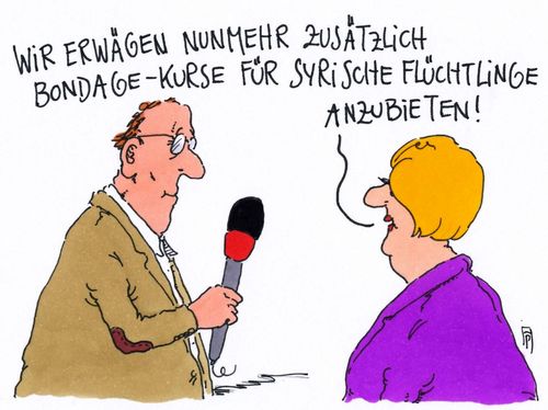 Cartoon: neuer kurs (medium) by Andreas Prüstel tagged islamist,anschlagsplanung,sprengstoff,festnahme,syrer,flüchtlinge,fesselung,bondage,bondagekurs,cartoon,karikatur,andreas,pruestel,islamist,anschlagsplanung,sprengstoff,festnahme,syrer,flüchtlinge,fesselung,bondage,bondagekurs,cartoon,karikatur,andreas,pruestel