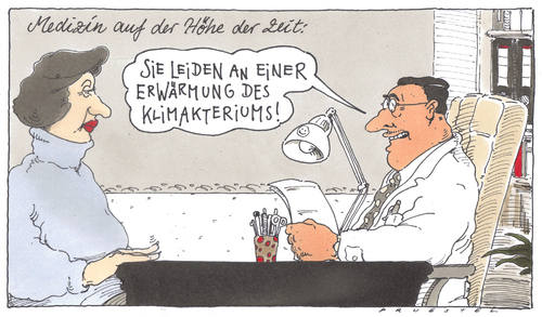 Cartoon: o.t. (medium) by Andreas Prüstel tagged arzt,allgemeine,erwärmung,klima,klimakterium,allgemeine,erwärmung,klima,klimakterium,gesundheit,praxis