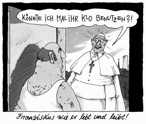 Cartoon: papstbesuch (medium) by Andreas Prüstel tagged papst,franziskus,volksnähe,cartoon,karikatur,andreas,pruestel,papst,franziskus,volksnähe,cartoon,karikatur,andreas,pruestel