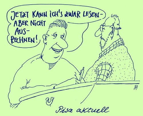 Cartoon: pisa aktuell (medium) by Andreas Prüstel tagged pisastudie,deutschland,lesekompetenz,mathematik,schüler,lehrer,cartoon,karikatur,andreas,pruestel,pisastudie,deutschland,lesekompetenz,mathematik,schüler,lehrer,cartoon,karikatur,andreas,pruestel