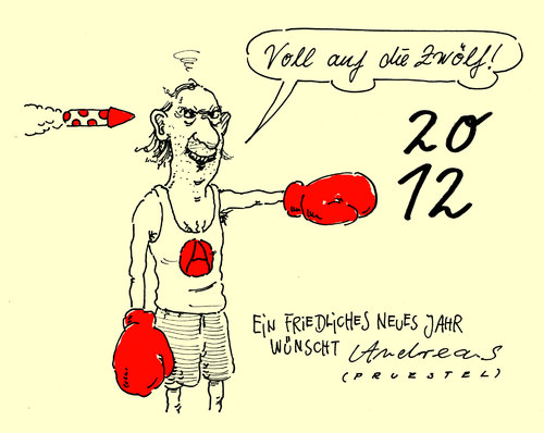 Cartoon: prost neujahr! (medium) by Andreas Prüstel tagged neujahr,silvester,2012