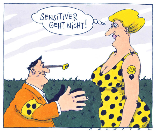 Cartoon: sensitiv (medium) by Andreas Prüstel tagged sensitiv,blindheit,blindenbinde,bvb,dortmund,blindheit,bvb dortmund,blind,fußball,bvb,dortmund