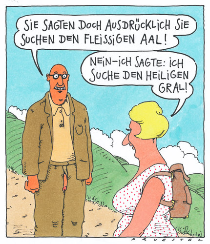 Cartoon: sommerliches missverständnis (medium) by Andreas Prüstel tagged missverständnis,suche,begegnung,geschlechter,sommer,missverständnis,suche,begegnung,geschlechter,sommer