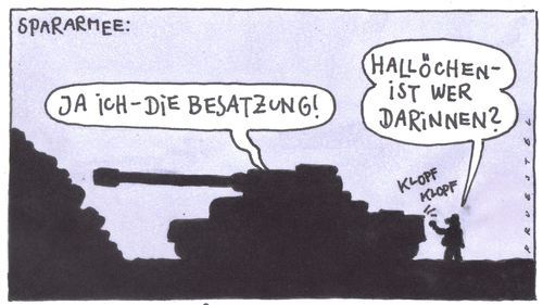 Cartoon: spararmee (medium) by Andreas Prüstel tagged bundeswehr,sparmaßnahmen,bundeswehr,sparen,finanzen,militär