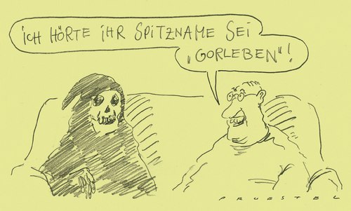 Cartoon: spitzname (medium) by Andreas Prüstel tagged gorleben,tod,spitzname,atommüll,endlager,wendland,gorleben,tod,atommüll,endlager,wendland,akw,atomkraft