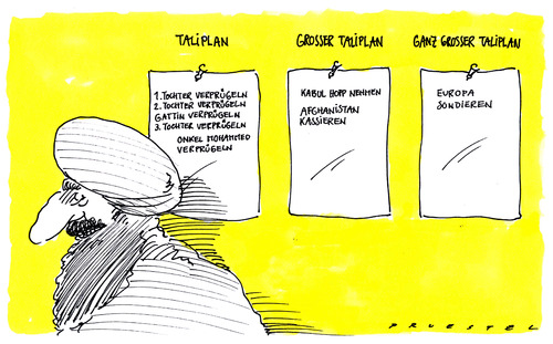 Cartoon: taliplanung (medium) by Andreas Prüstel tagged taliban,afghanistan,kämpfe,kabul,taliban,afghanistan,kämpfe,kabul