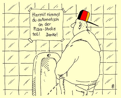 Cartoon: teilnahme (medium) by Andreas Prüstel tagged pisastudie,deutsche,schüler,cartoon,karikatur,andreas,pruestel,pisastudie,deutsche,schüler,cartoon,karikatur,andreas,pruestel