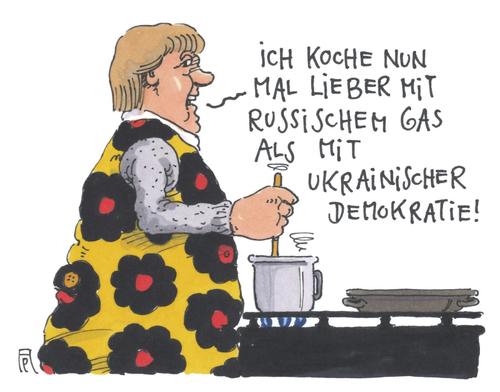 Cartoon: ukrainische demokratie (medium) by Andreas Prüstel tagged ukraine,demokratie,russland,gas,kochen,kanzlerin,angela,merkel,realpolitik,eu,deutschland,cartoon,karikatur,andreas,pruestel,ukraine,demokratie,russland,gas,kochen,kanzlerin,angela,merkel,realpolitik,eu,deutschland,cartoon,karikatur,andreas,pruestel