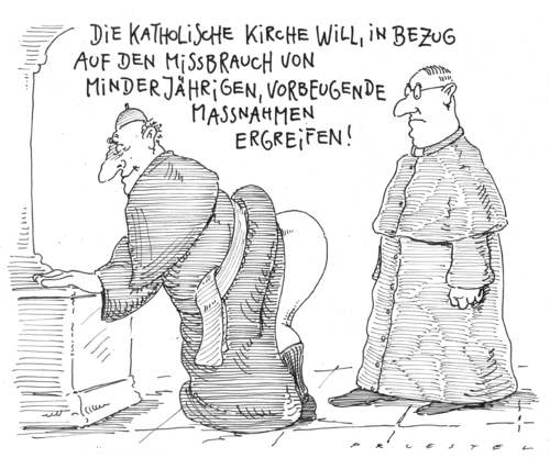 Cartoon: vorbeugung (medium) by Andreas Prüstel tagged katholische,schulen,missbrauch,minderjähriger,katholische,schulen,schule,jugendliche,kinder,minderjährige,glaube,religion,kirche,skandal,mißbrauch