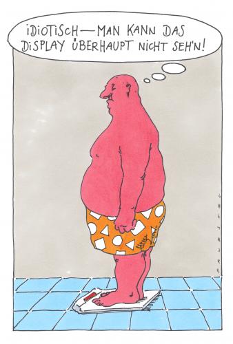 Cartoon: waage (medium) by Andreas Prüstel tagged übergewicht,waagendesign,übergewicht,appetit,body mass index,diät,dick,ernährung,essen,essstörung,esssucht,fastfood,fett,fettleibigkeit,fettsucht,fettsüchtig,fressen,fresssucht,gesellschaft,gesundheit,gewicht,körper,körpergewicht,krankheit,maßlosigkeit,nahrung,schönheitsideal,übergewichtig,vollgefressen,vollschlank,waage,display,design,produktdesign,benutzerfreundlichkeit,orientierung,interface,interfacedesign,wiegen,mann,body,mass,index