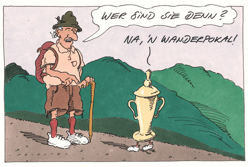 Cartoon: wandern (medium) by Andreas Prüstel tagged wandern,wanderer,freizeitsport,pokal,wanderpokal,preis,wandern,wanderer,freizeitsport,pokal,wanderpokal,preis