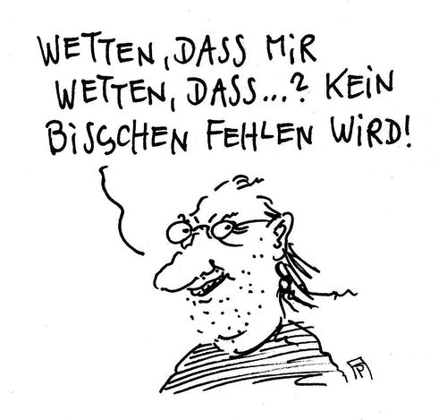 Cartoon: wetten daß (medium) by Andreas Prüstel tagged tv,fernsehen,wetten,daß,show,cartoon,karikatur,andreas,pruestel
