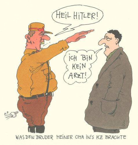 Cartoon: witz historisch (medium) by Andreas Prüstel tagged drittesreich,nazismus,nazis,faschismus,sa,konzentrationslager,witz,hitler,andreas,prüstel,cartoon,drittesreich,nazismus,nazis,faschismus,sa,konzentrationslager,witz,hitler,andreas,prüstel,cartoon