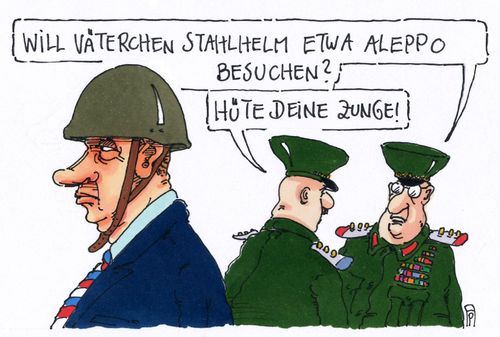 Cartoon: wladimir stahlhelm (medium) by Andreas Prüstel tagged wladimir,putin,russland,syrien,aleppo,bombardierungen,cartoon,karikatur,andreas,pruestel,wladimir,putin,russland,syrien,aleppo,bombardierungen,cartoon,karikatur,andreas,pruestel