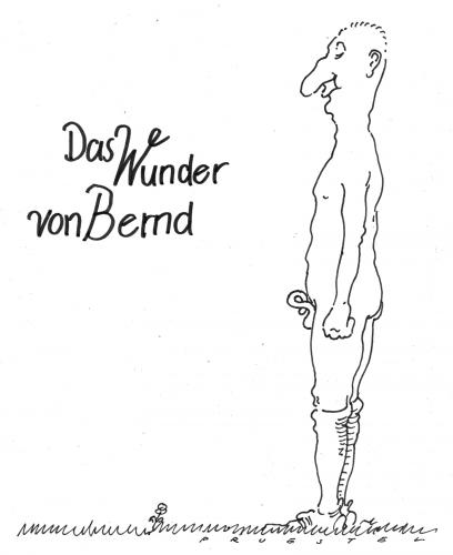 Cartoon: wunder (medium) by Andreas Prüstel tagged fußballweltmeisterschaft,film,bern,cartoon,cartoons,wunder von bern,bernd,mann,männer,sexualität,körper,glied,penis,geschlecht,geschlechtsteil,film,fußball,kino,medien,fußballweltmeisterschaft,fußballer,sport,sportler,wunder,von,bern