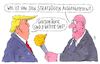 Cartoon: ausgenommen (small) by Andreas Prüstel tagged usa trump handelskrieg strafzölle golfschläger dreiwettertaft cartoon karikatur andreas pruestel