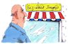 Cartoon: eis (small) by Andreas Prüstel tagged trump,siebenstaaten,europa,politisches,klima,usa,eisdiele,deal,cartoon,karikatur,andreas,pruestel