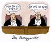 Cartoon: fertiggericht (small) by Andreas Prüstel tagged gericht,richter,justiz,stress,erschöpfung,überforderung,cartoon,karikatur,andreas,pruestel