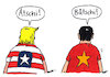 Cartoon: handelskrieger (small) by Andreas Prüstel tagged usa,china,strafzölle,handelskrieg,trump,xi,jinping,cartoon,karikatur,andreas,pruestel