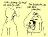 Cartoon: in wuppertal (small) by Andreas Prüstel tagged wuppertal,islam,moslems,muslima,scharia,schariapolizei,verwarnung,cartoon,karikatur,andreas,pruestel
