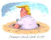 Cartoon: sommerloch (small) by Andreas Prüstel tagged sommer,sommerlöoch,trump,twitter,cartoon,karikatur,andreas,pruestel