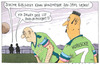 Cartoon: spielführer (small) by Andreas Prüstel tagged fußball,spielführer,führungsspieler,spieldurchdringung,analphabet