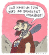 Cartoon: umstellung (small) by Andreas Prüstel tagged steinzeit bronzezeit zeitumstellung